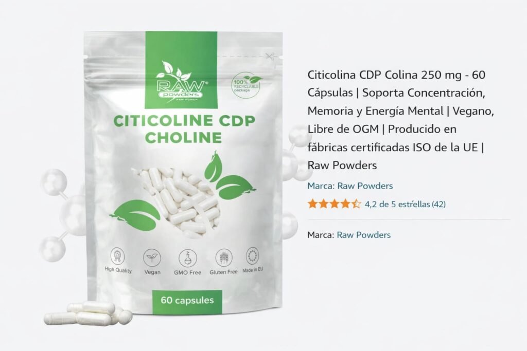 Suplemento HSN Colina Bitartrato 500 mg para fertilidad natural y salud hepática